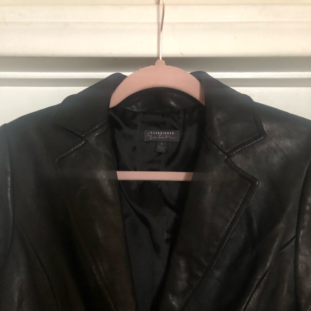 Classiques Entier Black Leather Trench Coat
